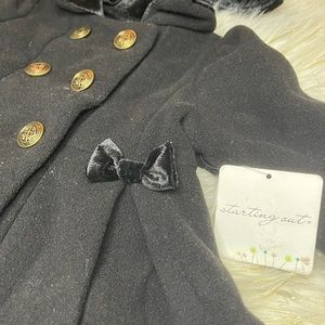 Baby Girl Black Coat and Matching Hat 9 Months